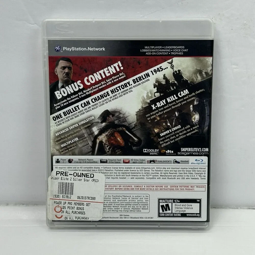 Sniper Elite V2 Silver Star Edition Assassins Creed III Bundle Lot PS3 Sony